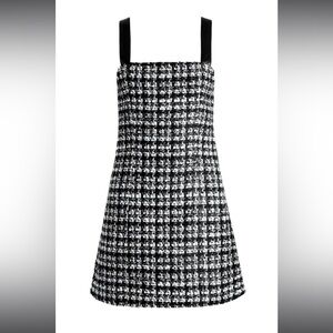 Alice + Olivia Black and Cream Tweed Dress